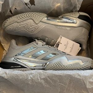 Adidas Silver Barricade 13 Tennis Shoes, 25th anniversary edition.